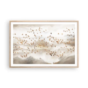 Plakát v rámu světlý dub - Je čas… - 91x61 cm