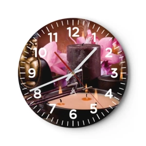 Nástěnné hodiny - Očistit mysl, uklidnit tělo - 40x40 cm