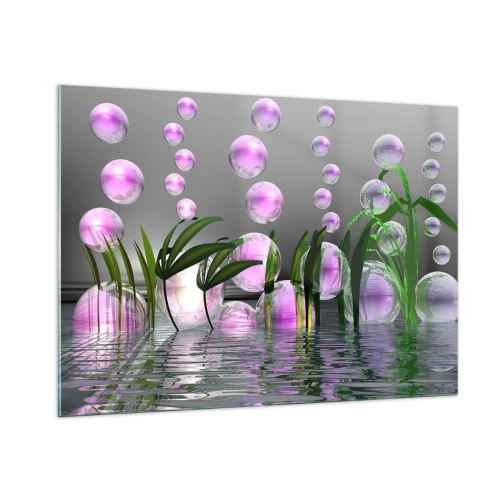 Obraz na skle - Reflexní kompozice lehkosti a života - 100x70 cm