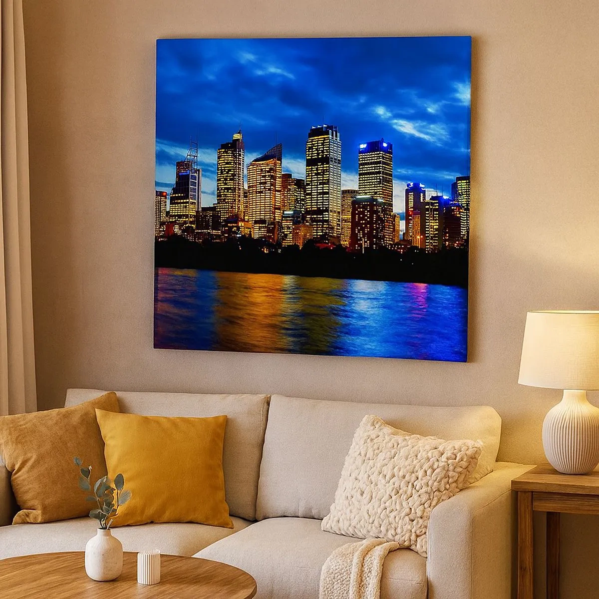 Obraz na plátně - Noc světel a barev - 30x30 cm