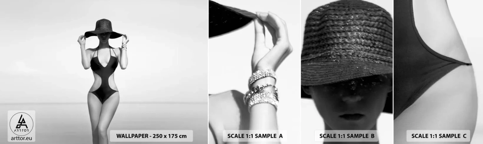 Fototapeta Vzorek Standard Eco - Jmenuji se: Elegance - Žena, Pláž, Móda - 100x30 cm