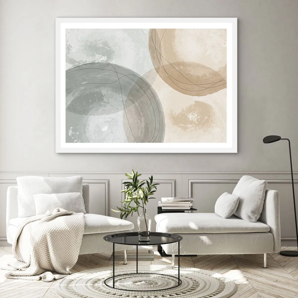 Plakát v bílém rámu - Pronikání světů - 70x50 cm