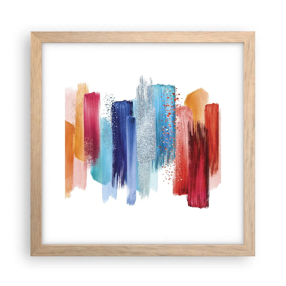 Plakát v rámu světlý dub - Nahoru a dolů  - 30x30 cm