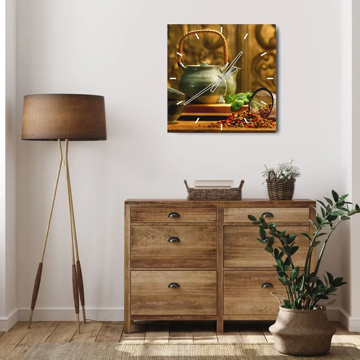 Nástěnné hodiny - Traktát o pití čaje - 40x40 cm