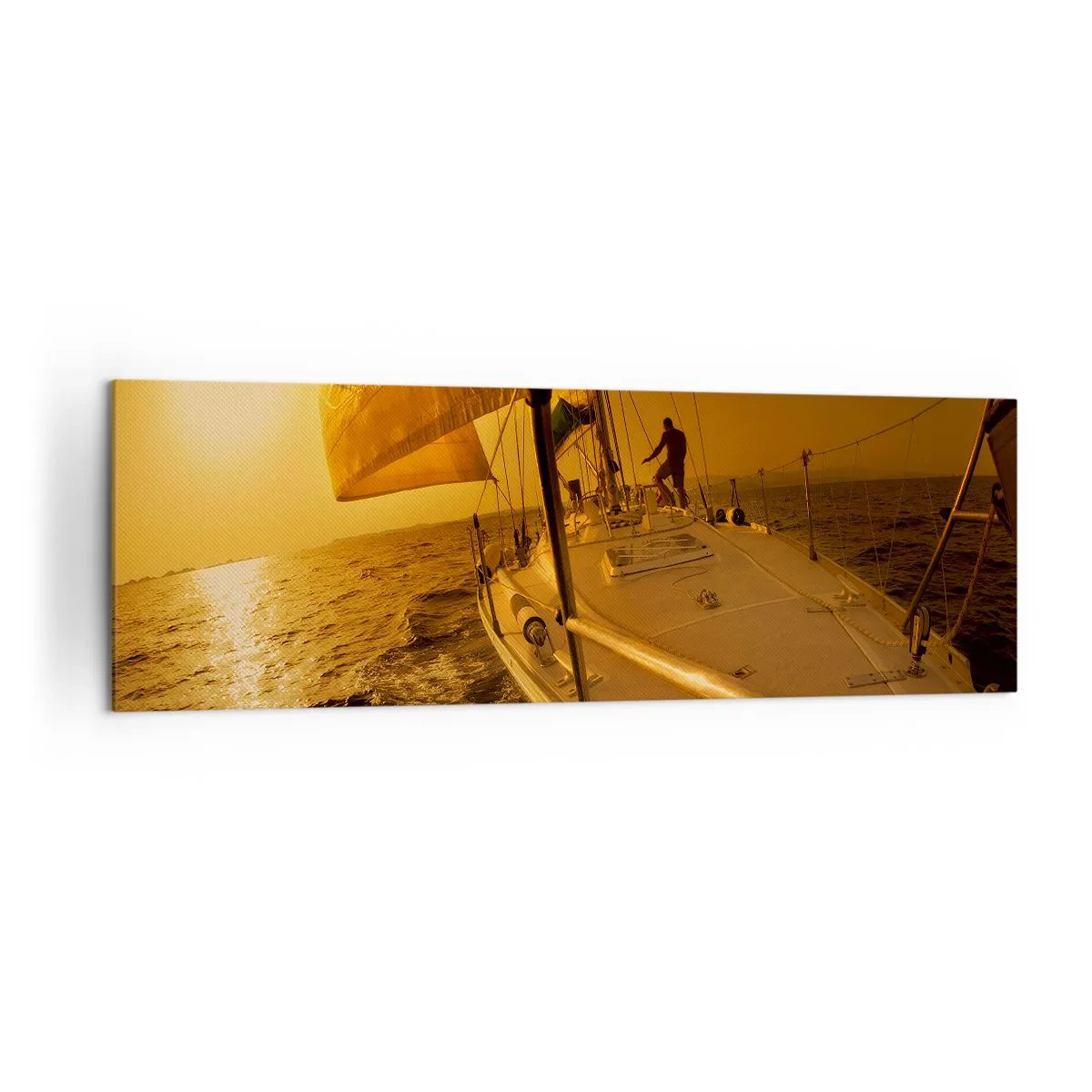 Obraz na plátně - Zlatý večer po vícebarevném dni - 160x50 cm