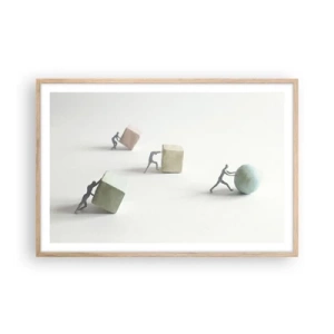 Plakát v rámu světlý dub - Život samotný - 91x61 cm