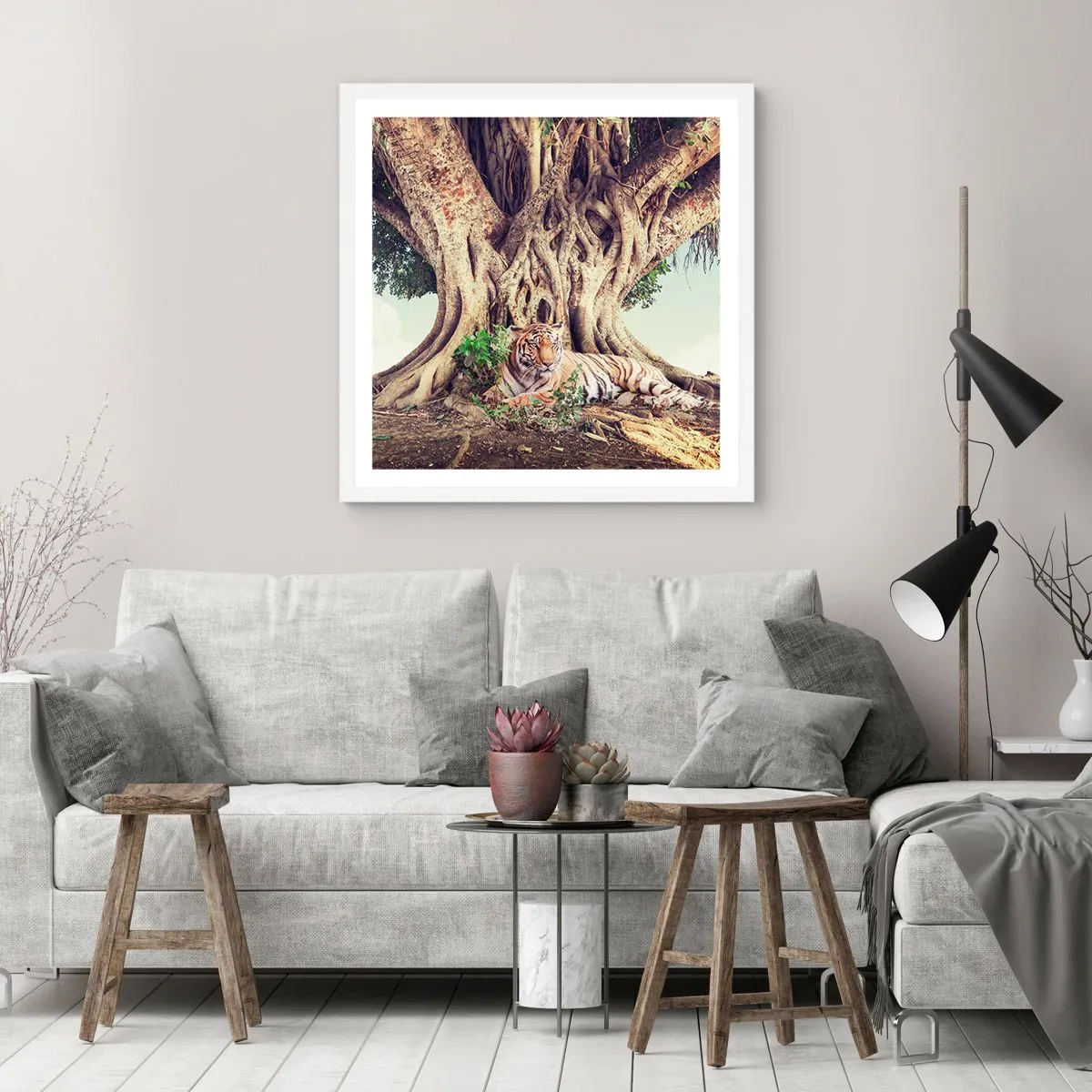 Plakát v bílém rámu - Pohled z knihy Mojžíšovy - 60x60 cm