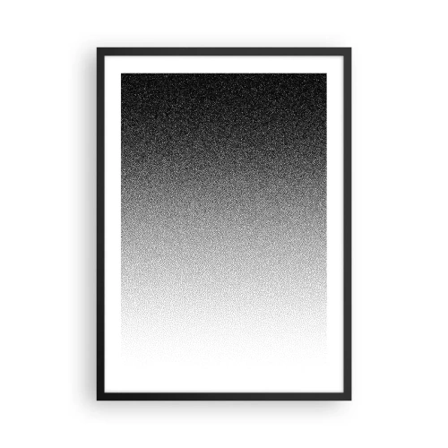 Plakát v černém rámu - Minimalistický černobílý gradient v tečkovaném vzoru - 50x70cm - Směrem ke světlu - Moderní nástěnná dekorace do obývacího pokoje a ložnice ARTTOR