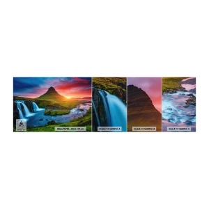 Vzor Fototapety Samolepicí Deluxe Sticker - Island - oheň a voda - Krajina, Island, Kirkjufellsfoss - 100x30 cm