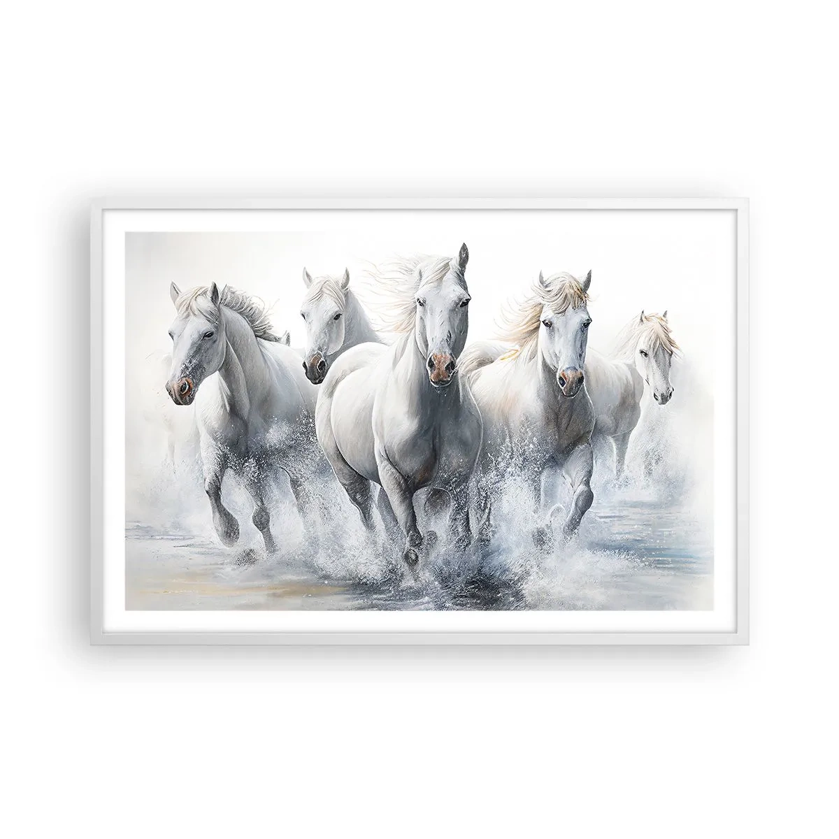 Plakát v bílém rámu - Bílá magie - 91x61 cm
