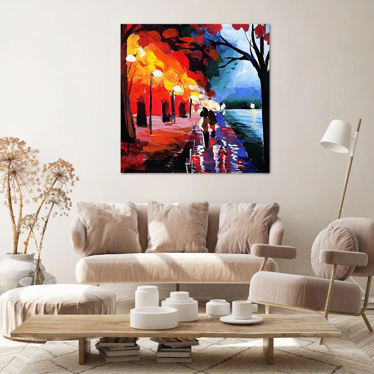 Obraz na plátně - Žhavý podzim v parku - 50x50 cm