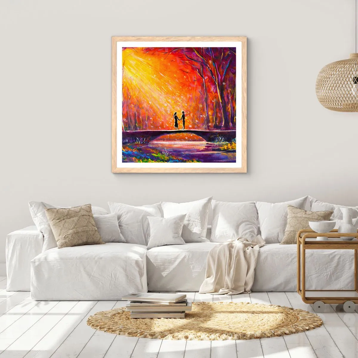 Plakát v rámu světlý dub - Nebe je taky miluje - 50x50 cm