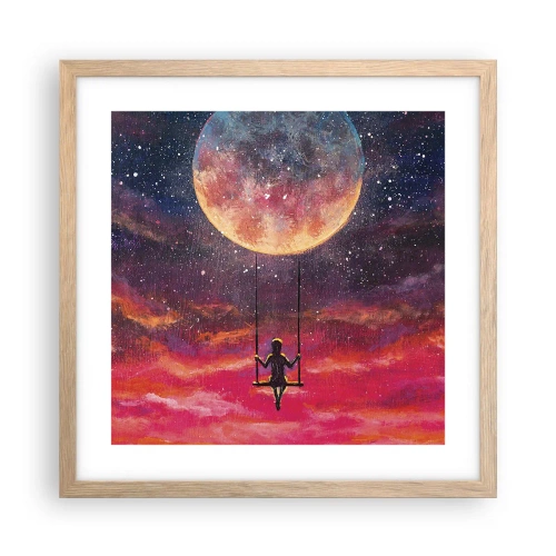 Plakát v rámu světlý dub - Stavět si vzdušné zámky - 40x40 cm