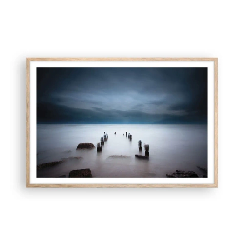 Plakát v rámu světlý dub - Zamyšlené jezero - 91x61 cm