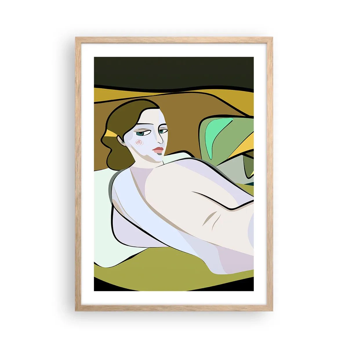 Plakát v rámu světlý dub - Intimní portrét - 50x70 cm