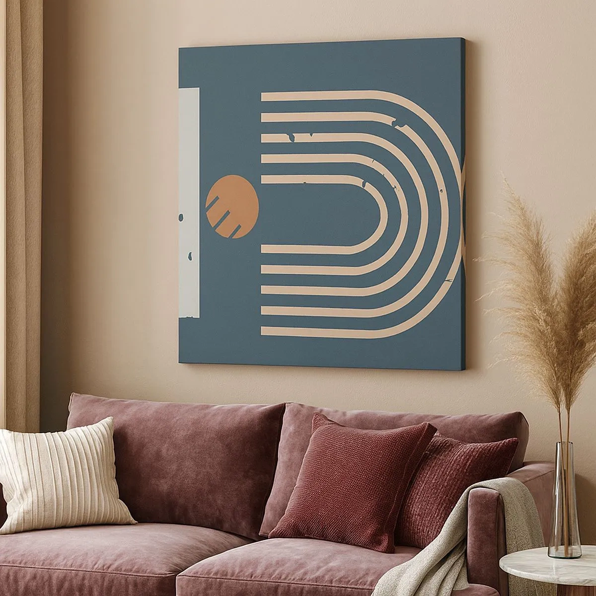 Obraz na plátně - Geometrie v námořnické modři - 30x30 cm