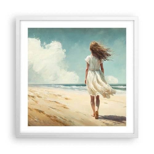 Plakát v bílém rámu - Směrem k slunci a větru - 50x50 cm