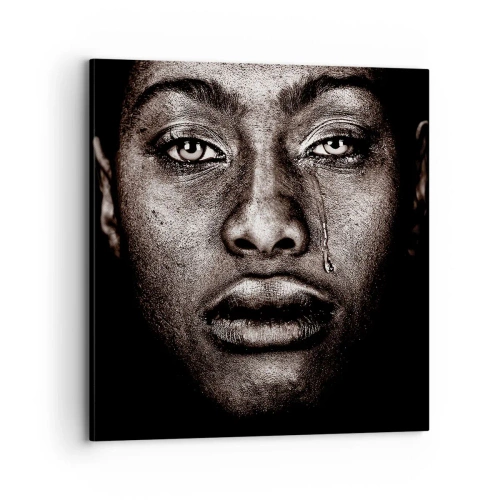 Obraz na plátně - Jedna slza - 70x70 cm