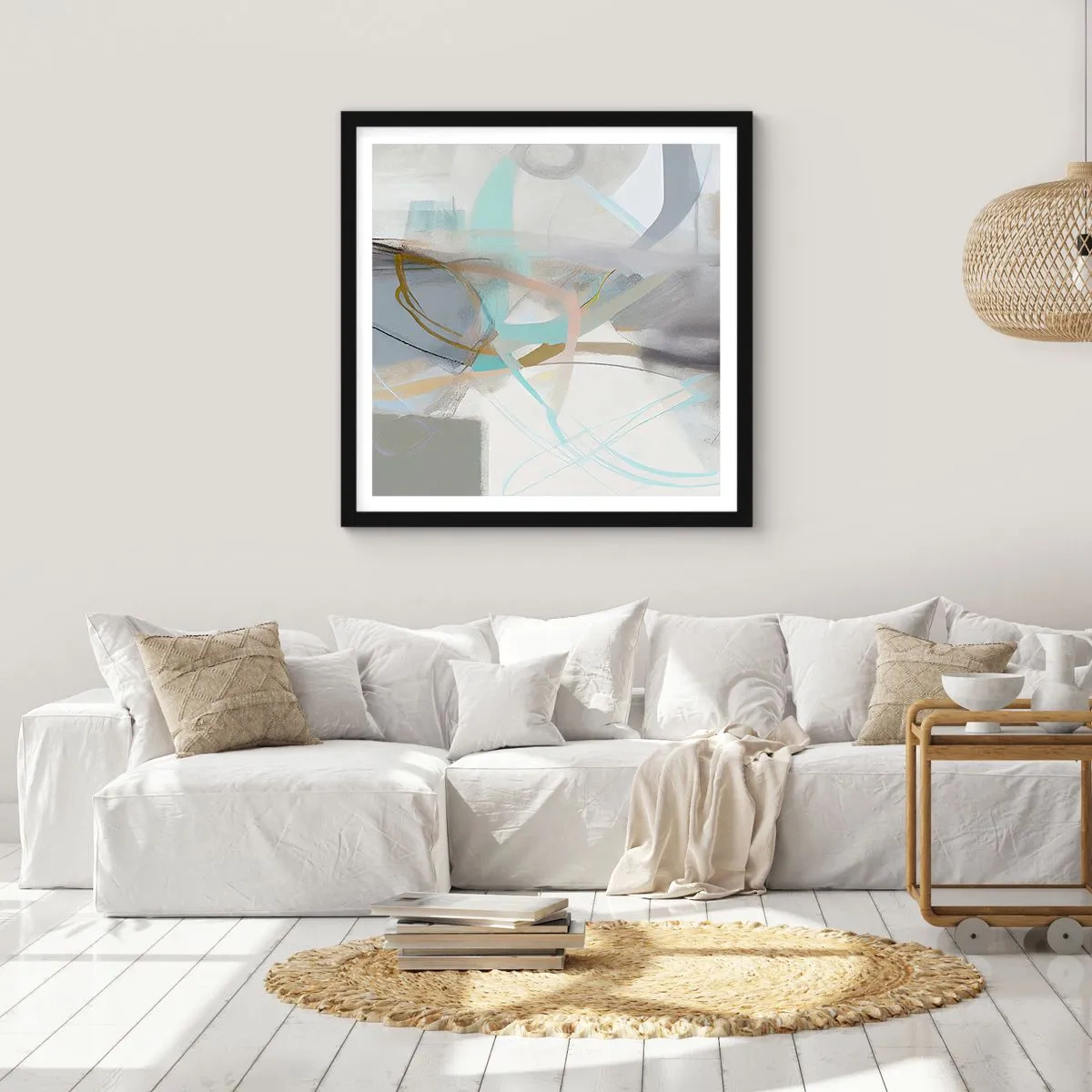 Plakát v černém rámu - Mlhavá abstrakce - 50x50 cm