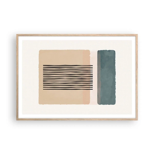 Plakát v rámu světlý dub - Všechno v pořádku - 100x70 cm