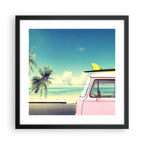 Plakát v černém rámu - Prázdniny, je čas začít - 40x40 cm