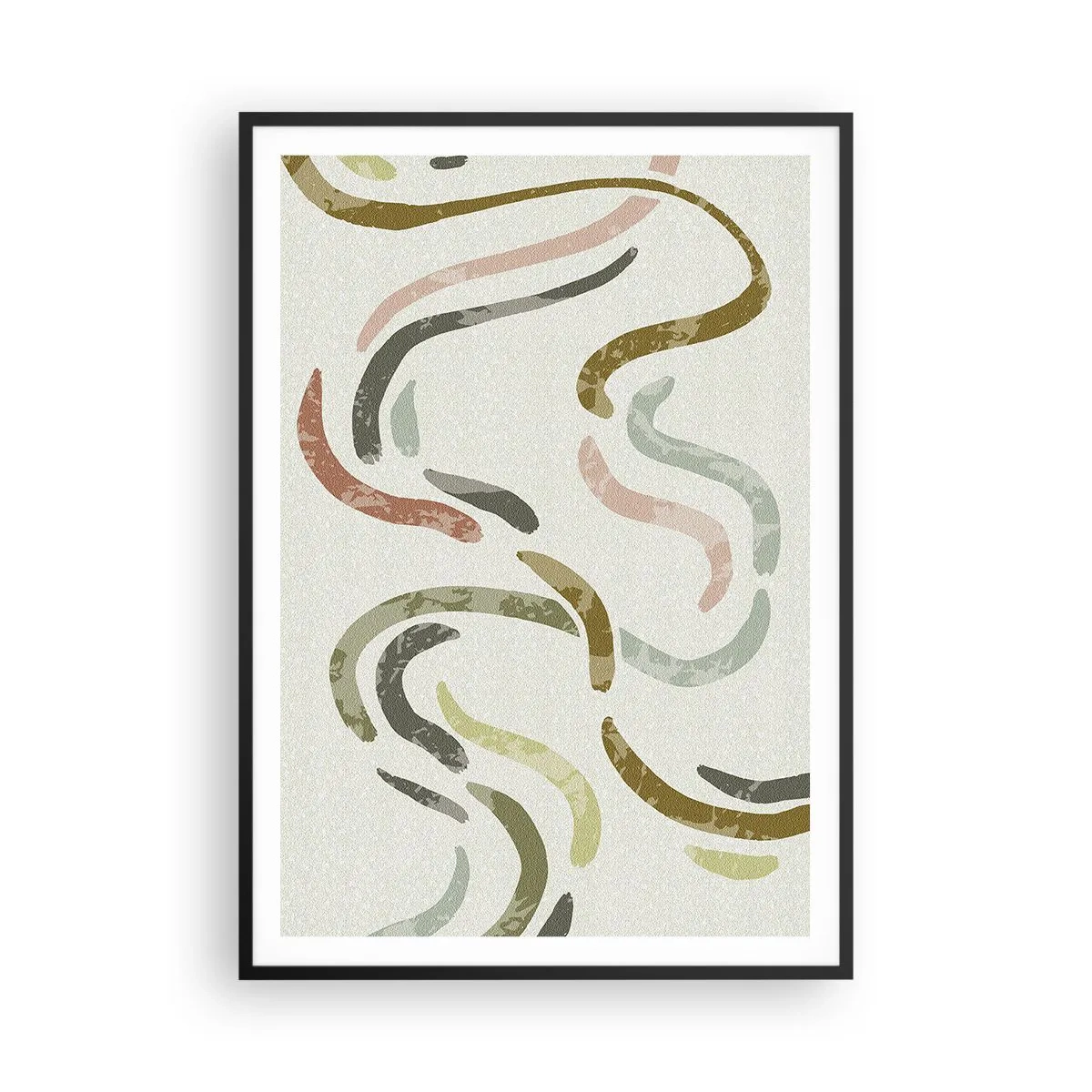 Plakát v černém rámu - Radostný tanec abstrakce - 70x100 cm