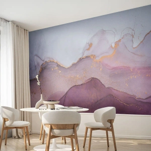 Fototapeta Samolepicí Deluxe Sticker - Fialové a lilové vlny - Abstrakce, Kus, Moderní umění. - 250x175 cm