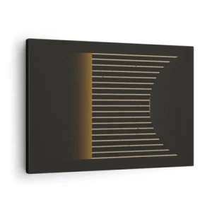 Obraz na plátně - Geometrický vzor s pruhy na tmavém pozadí - 70x50cm - Prozkoumat temnotu - Moderní nástěnná dekorace do obývacího pokoje a ložnice ARTTOR