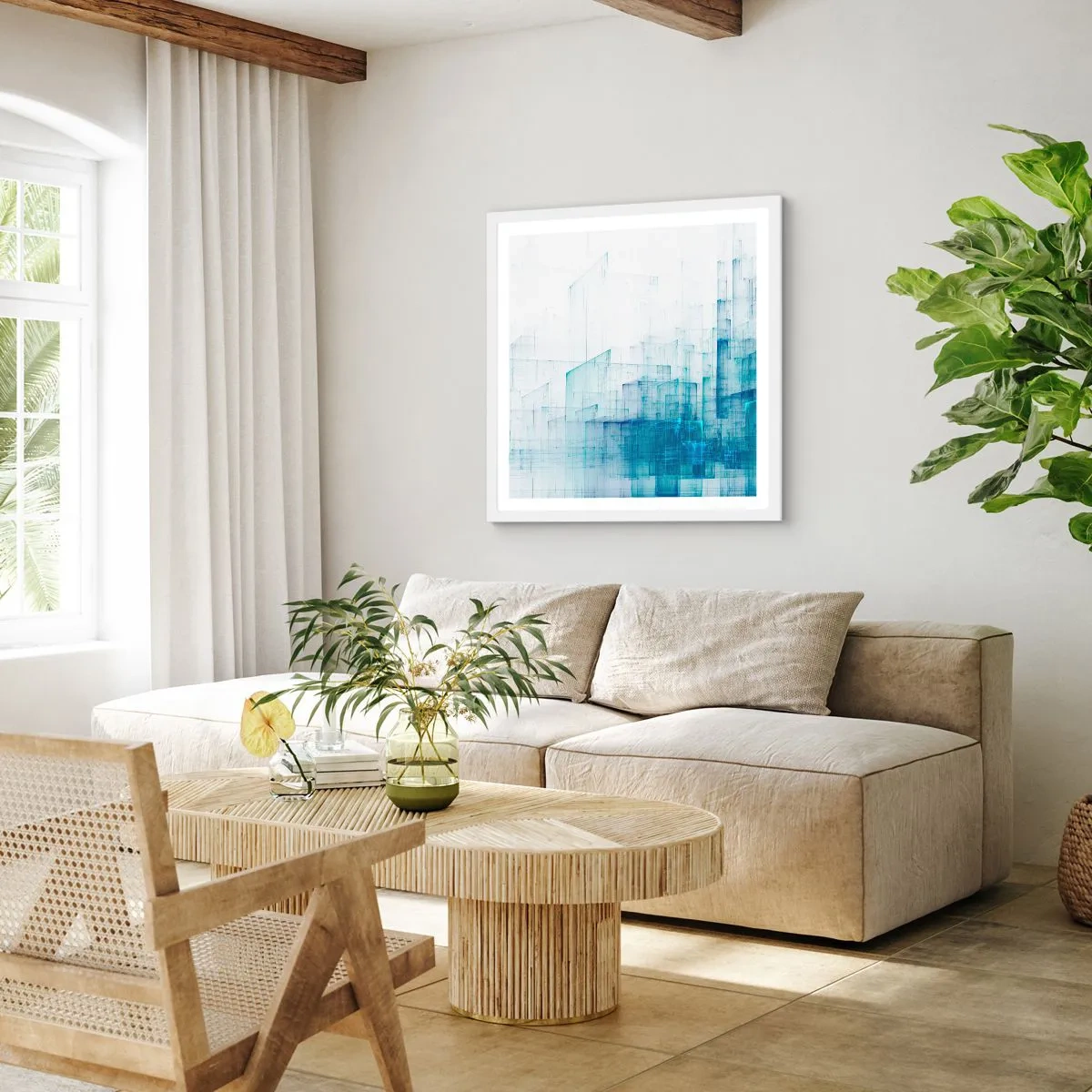 Plakát v bílém rámu - Jak se stal prostor - 60x60 cm