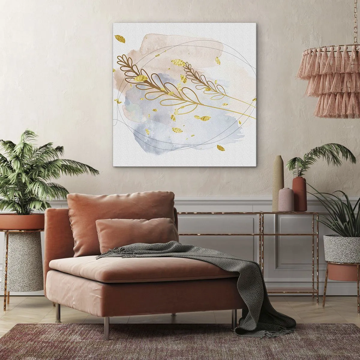 Obraz na plátně - Zlatý závan - 60x60 cm