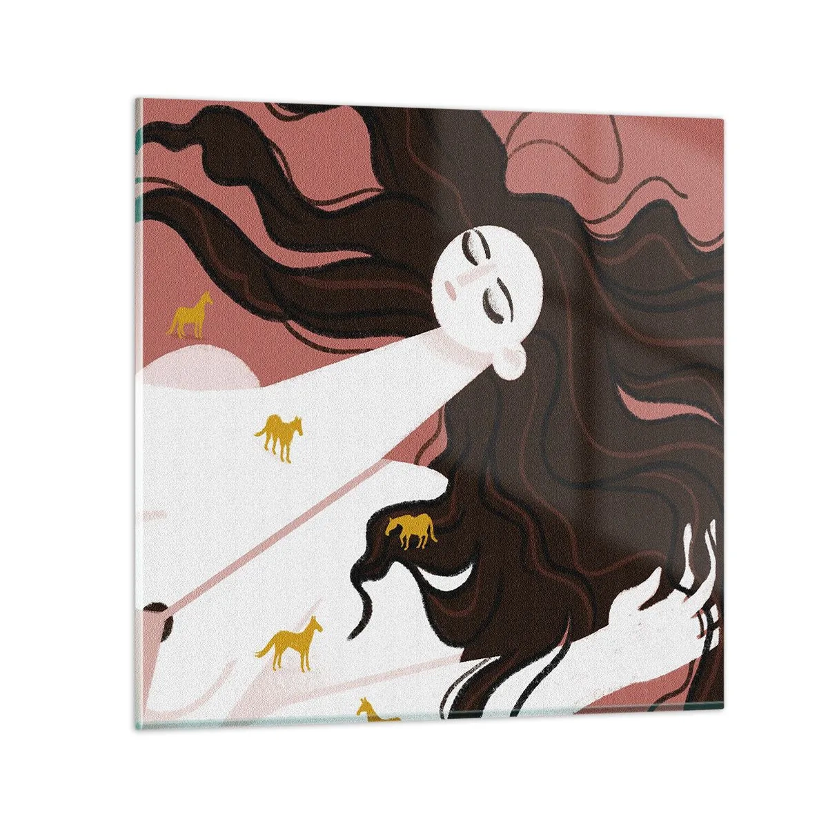 Obraz na skle - Sen o zlatém koni - 60x60 cm