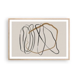 Plakát v rámu světlý dub - Kompozice – tanec ve smyčce - 91x61 cm