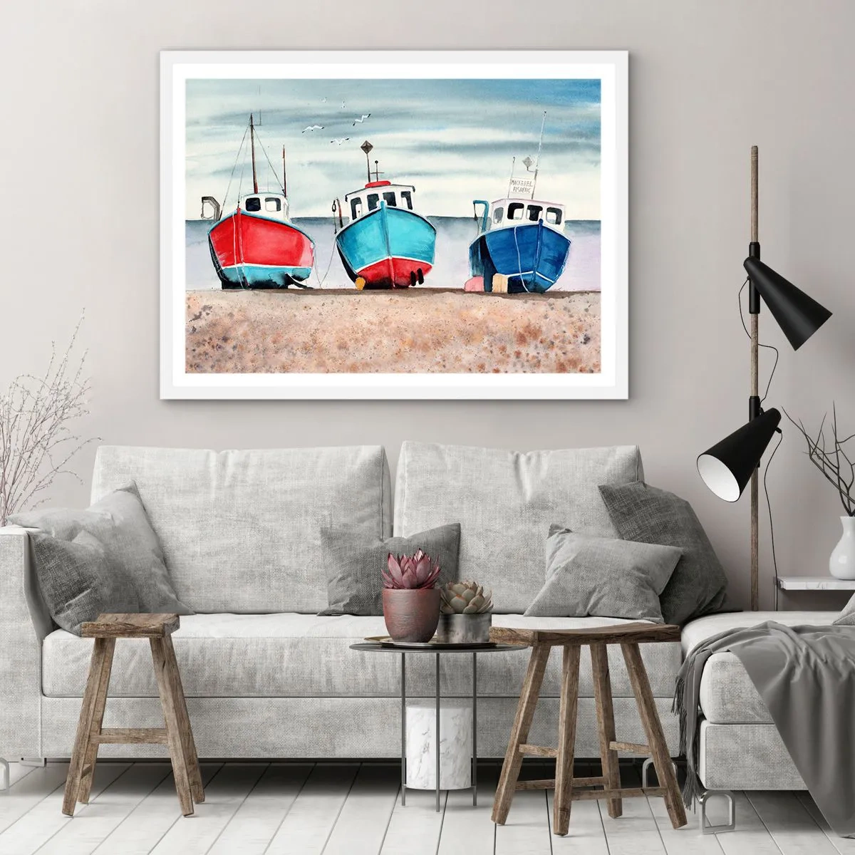 Plakát v bílém rámu - Připravené na úlovek - 100x70 cm