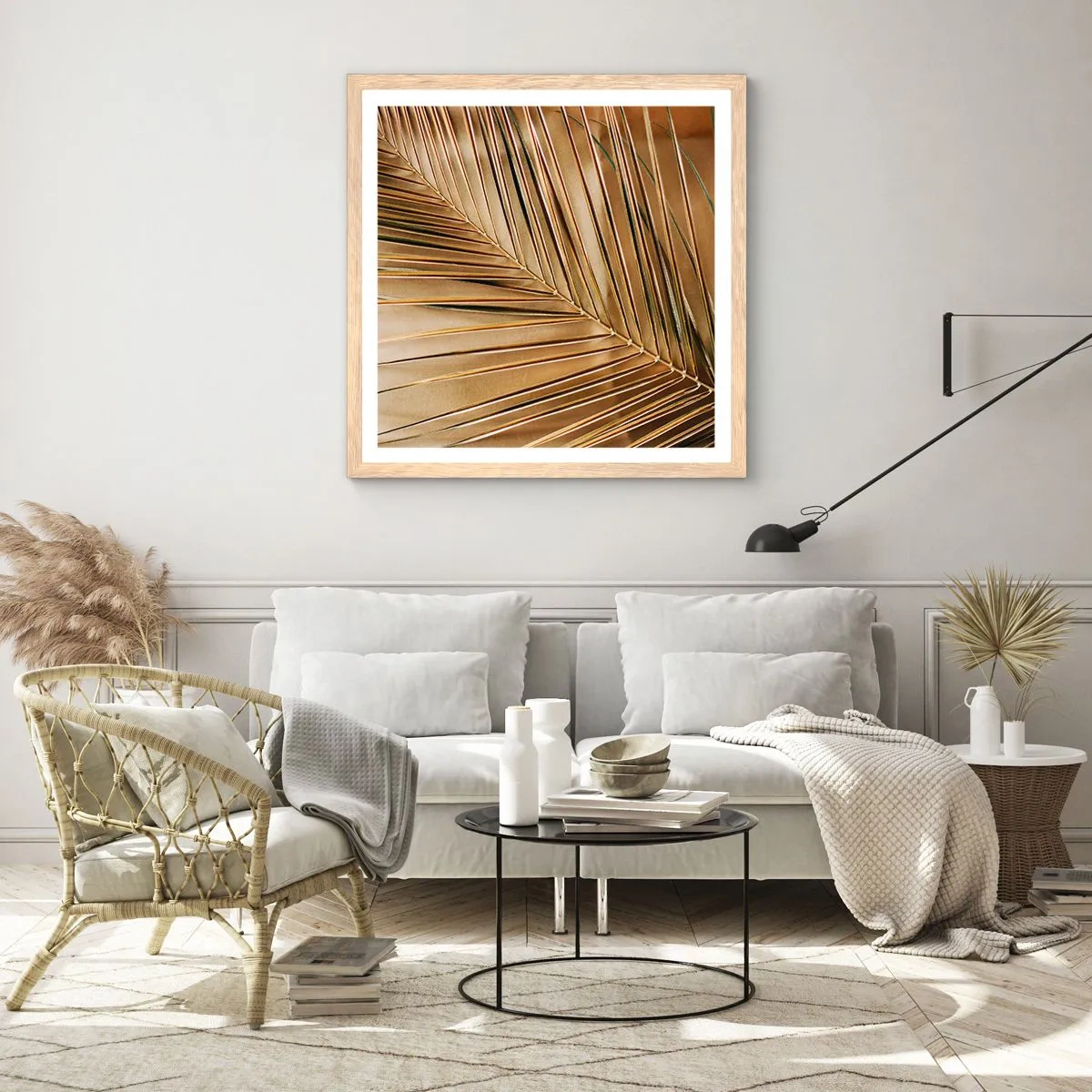 Plakát v rámu světlý dub - Přírodní kolonáda - 40x40 cm