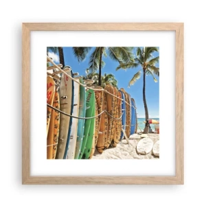 Plakát v rámu světlý dub - Slunečná zábava - 30x30 cm