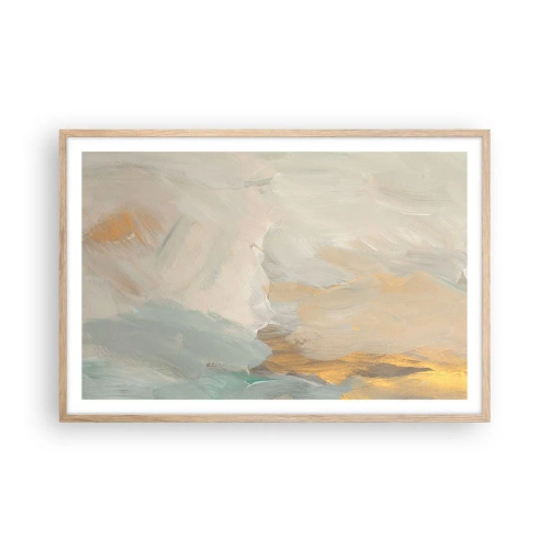 Plakát v rámu světlý dub - Abstrakce – krajina něhy - 91x61 cm
