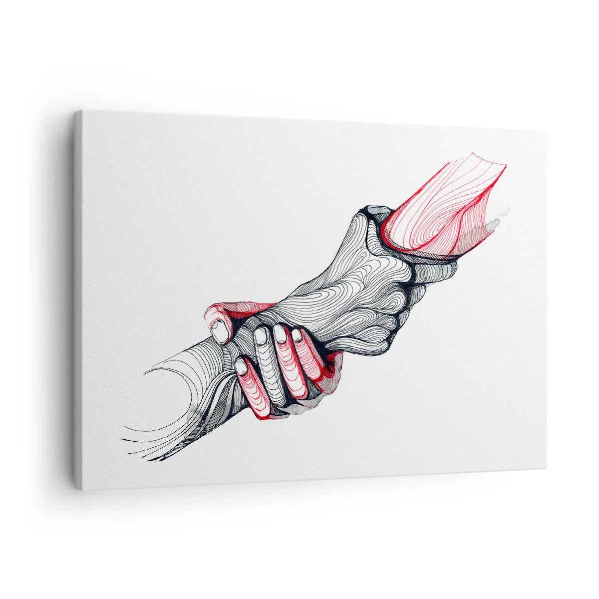 Obraz na plátně - Umělecké ruce držící se v minimalistickém stylu - 70x50cm - Jste v dobrých rukou - Moderní nástěnná dekorace do obývacího pokoje a ložnice ARTTOR