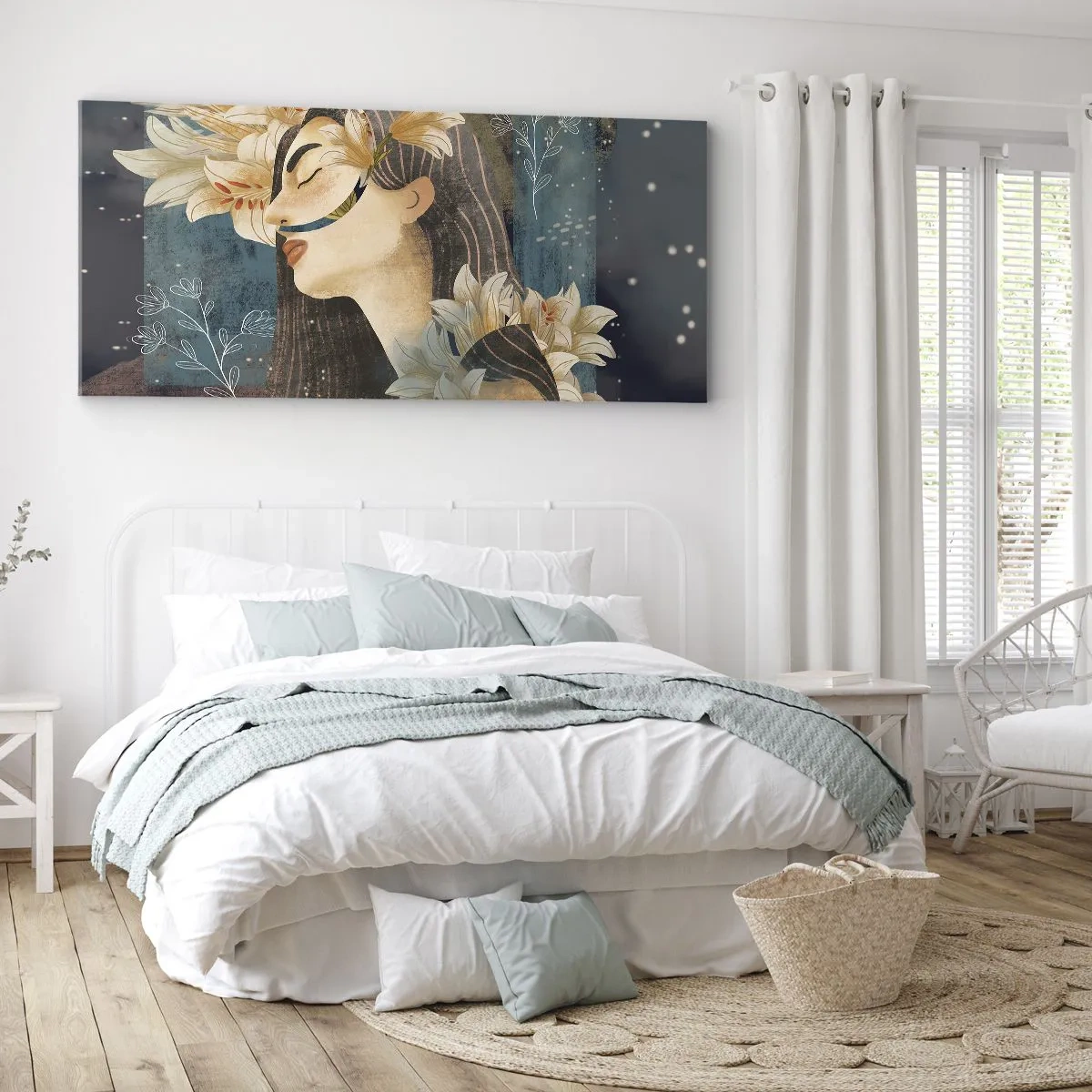 Obraz na plátně - Pohádka o princezně s liliemi - 160x50 cm