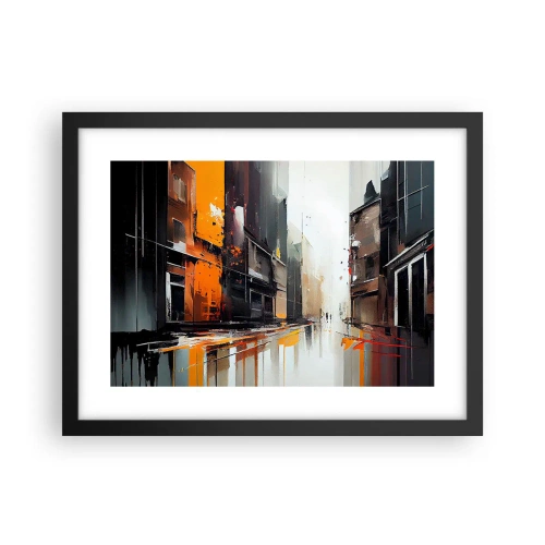 Plakát v černém rámu - Deštivý den - 40x30 cm