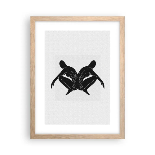 Plakát v rámu světlý dub - Společná duše - 30x40 cm