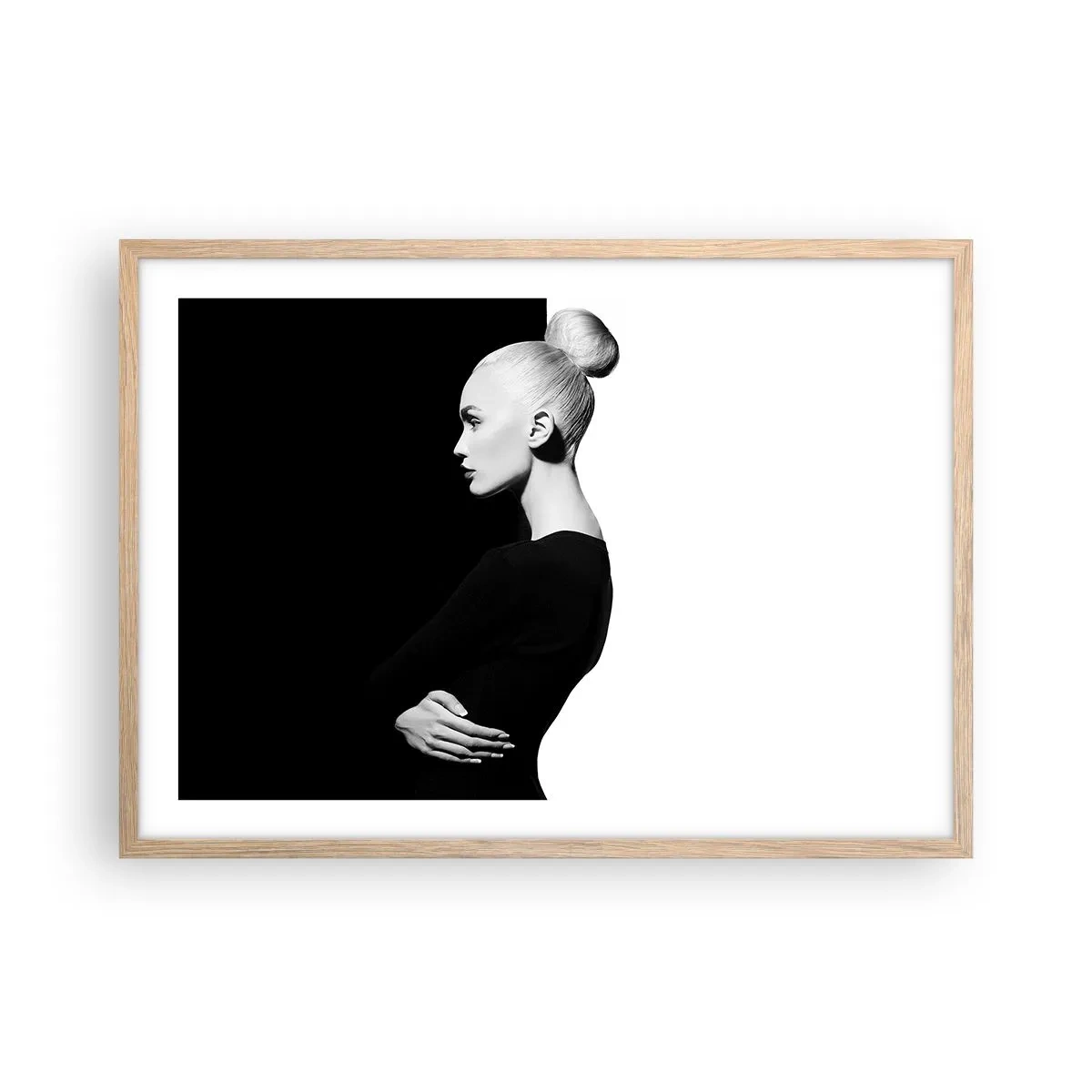Plakát v rámu světlý dub - Prostě žena - 70x50 cm