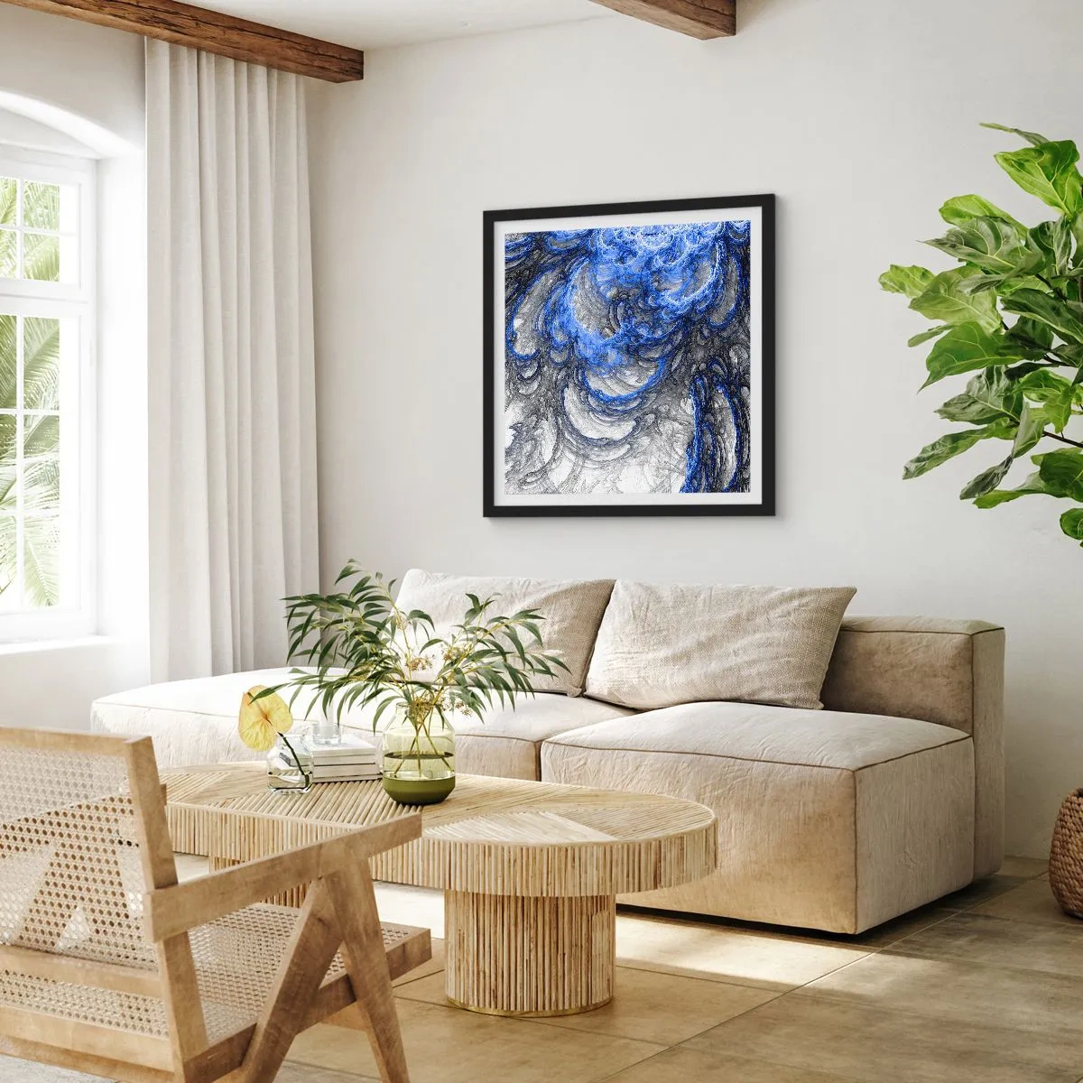 Plakát v černém rámu - Zrod vlny - 60x60 cm