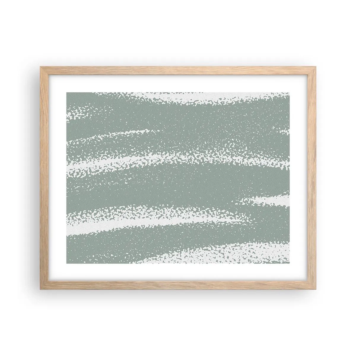 Plakát v rámu světlý dub - Abstrakce v zimním stylu - 50x40 cm