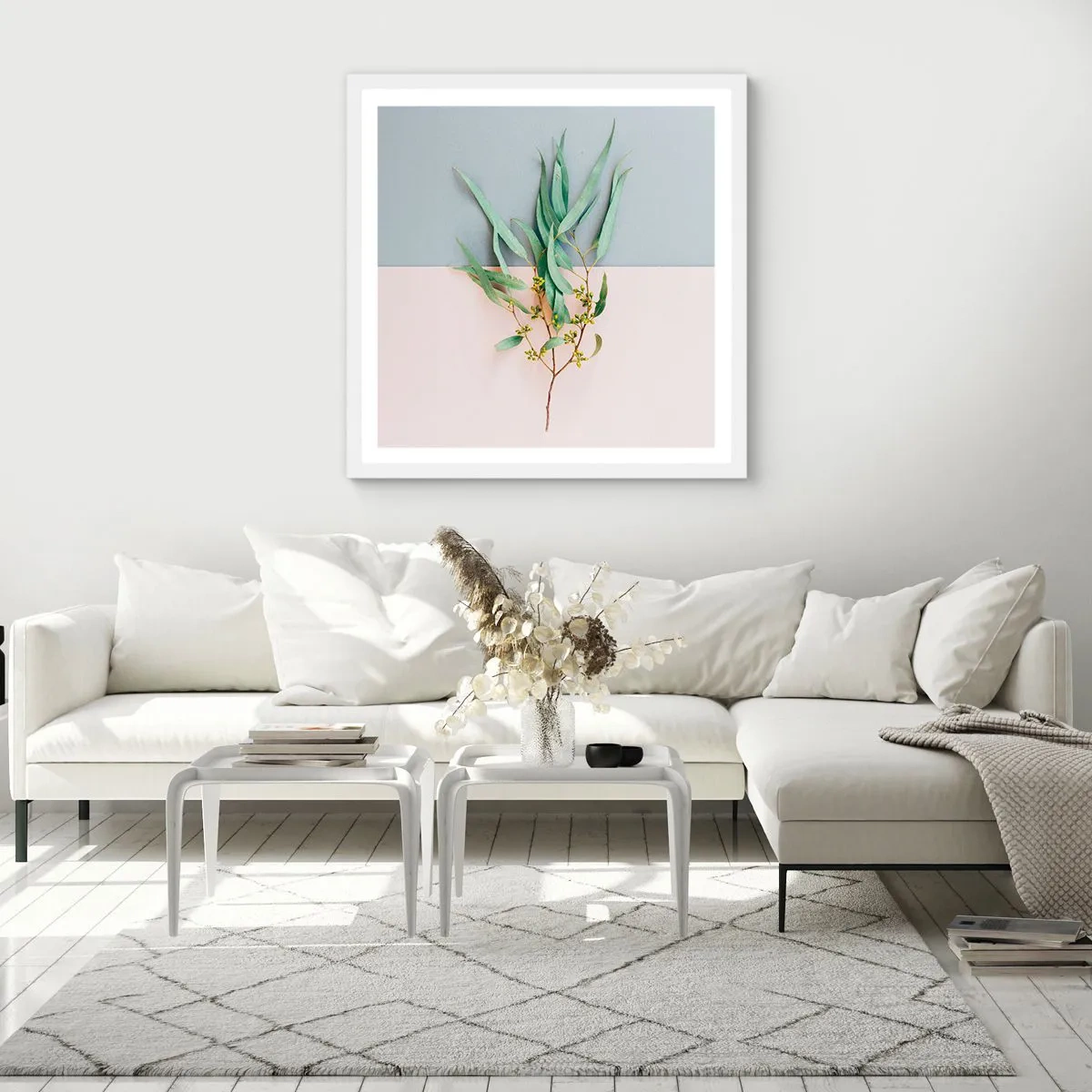 Plakát v bílém rámu - Pastelová jemnost - 60x60 cm