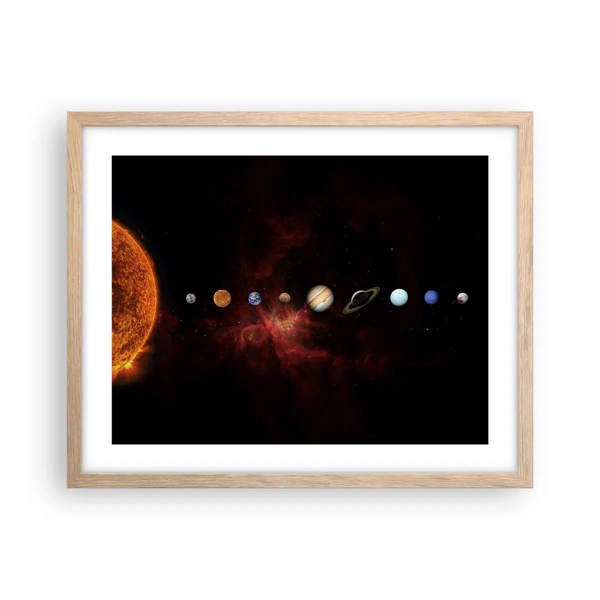 Plakát v rámu světlý dub - Naše čtvrť - 50x40 cm