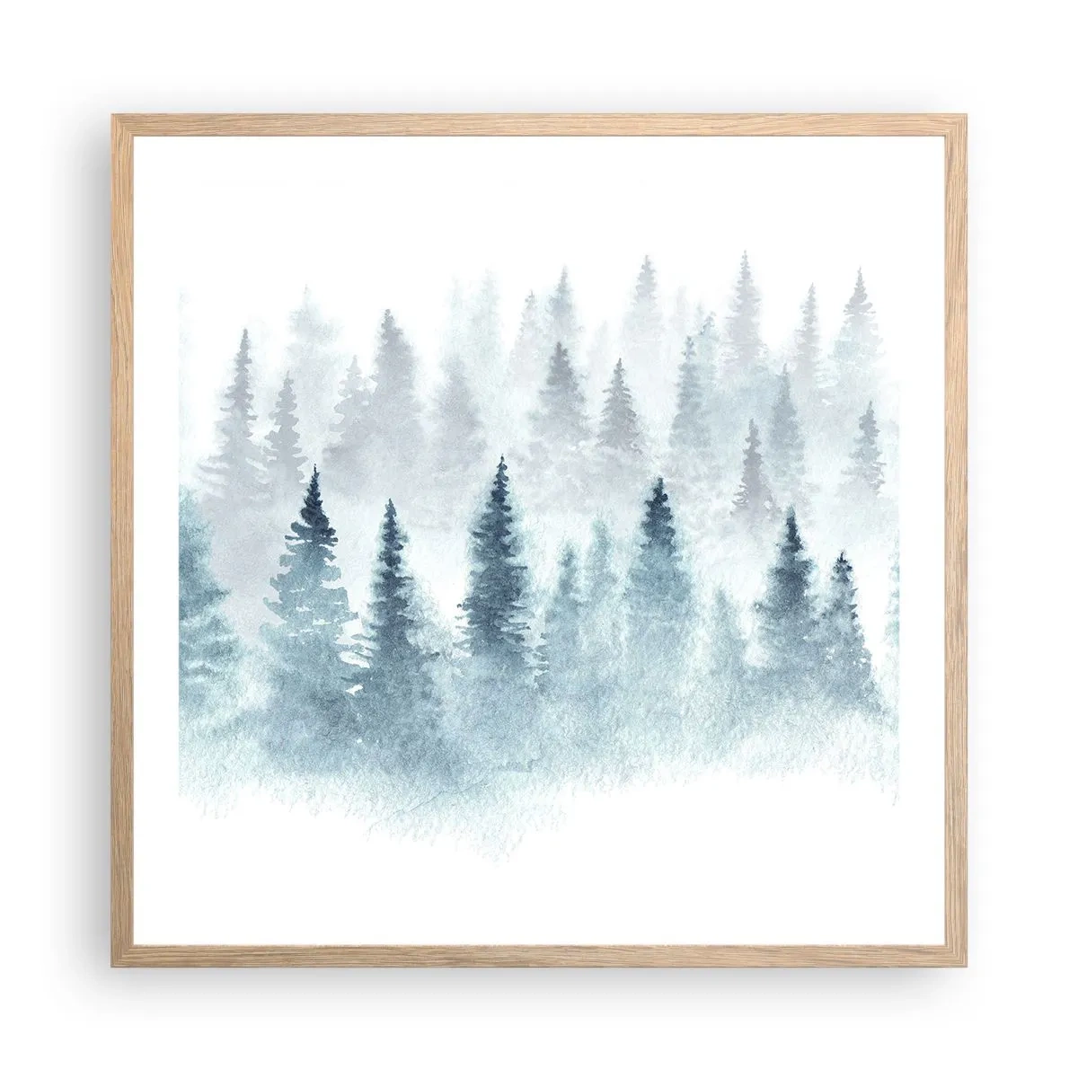 Plakát v rámu světlý dub - Zahalené mlhou - 60x60 cm