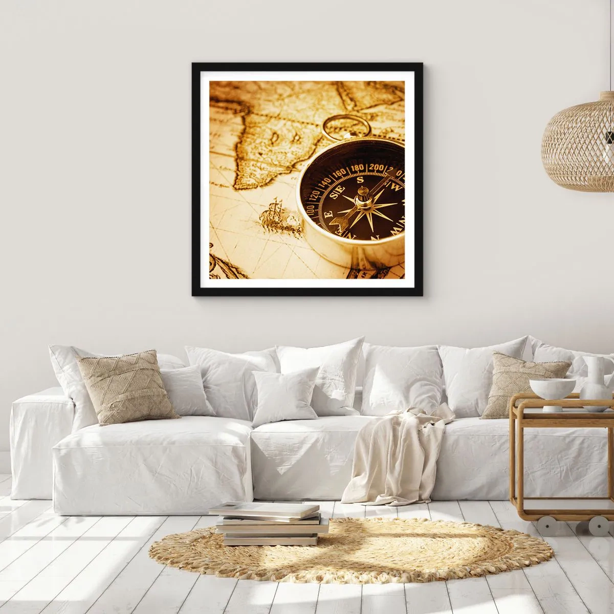 Plakát v černém rámu - Na východ nebo na západ? - 50x50 cm