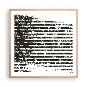 Plakát v rámu světlý dub - Rytmus a šum - 60x60 cm