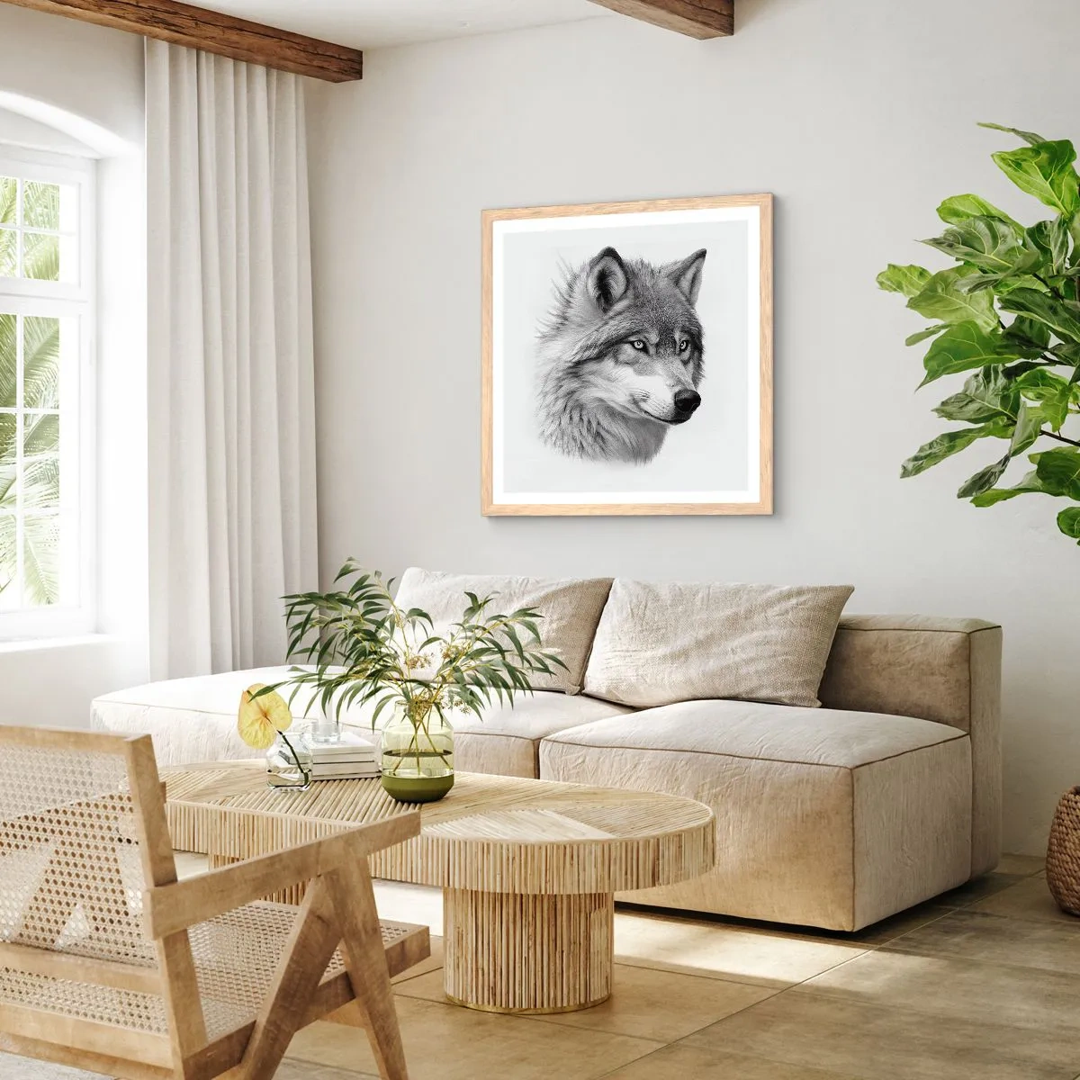 Plakát v rámu světlý dub - Alfa – bezpochybně - 50x50 cm