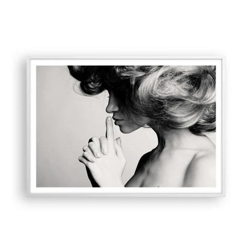 Plakát v bílém rámu - Zahleděná do sebe - 100x70 cm